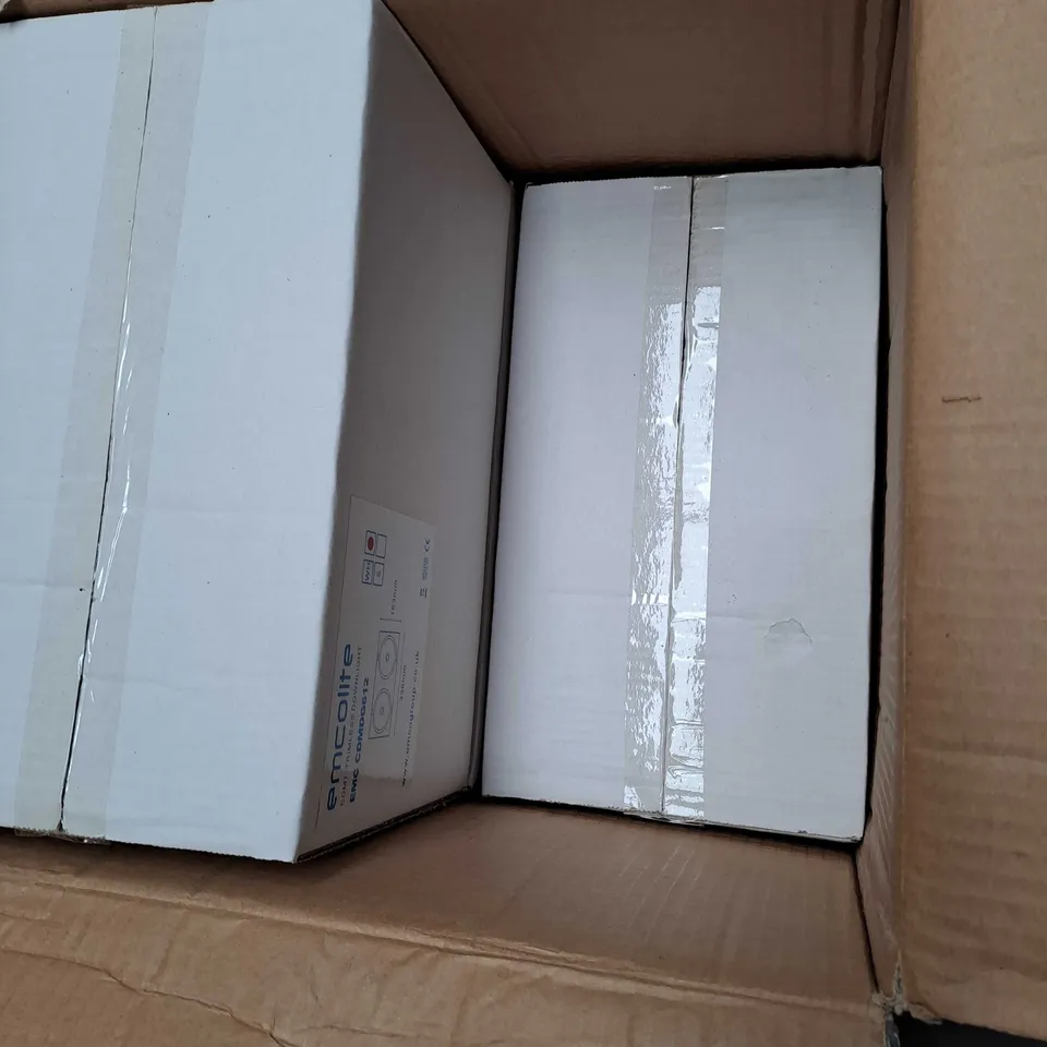 BOX OF 4 EMCOLITE TRIMLESS DOWNLIGHTS IN BLACK 163X336MM