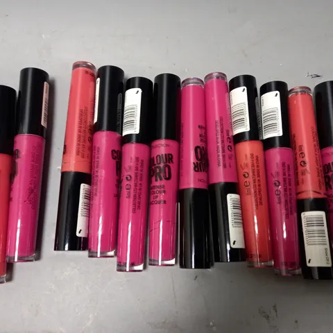 LOT OF 12 COLLECTION COLOUR PRO LIP LACQUERS - 2 SHADES