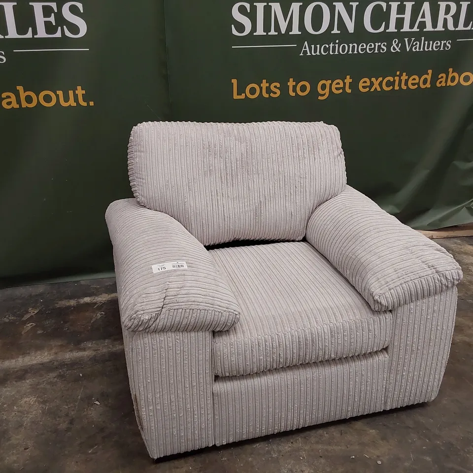 DESIGNER EASY CHAIR NATURAL JUMBO CHORD FABRIC 