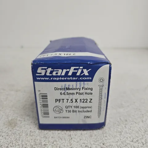 STARFIX DIRECT MASONRY FIXING 6-6.5MM PILOT HOLE PFT 7.5 X 122 ZINC (QTY APPROX 100)