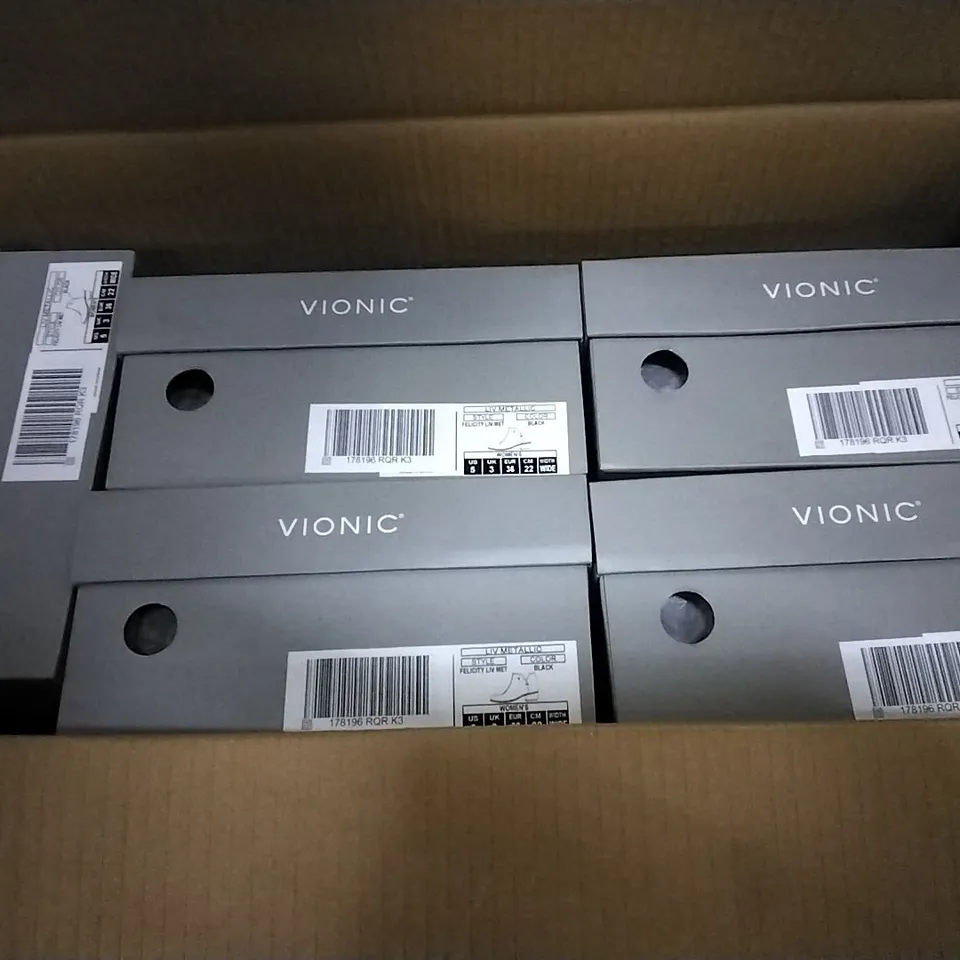 BOX OF 5 PAIRS OF FELICITY LIV METALLIC BLACK ANKLE BOOTS SIZE 3