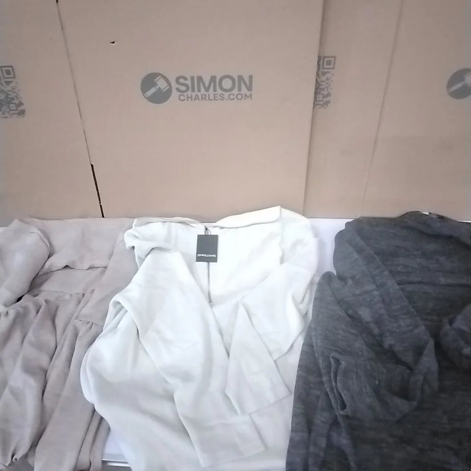 A PALLET TO CONTAIN APPROXIMATELY 85 BRAND NEW DESIGNER WOMEN'S CLOTHES WHICH INCLUDE; JD WILLIAMS DRESSES, JUMPERS, TOPS ETC