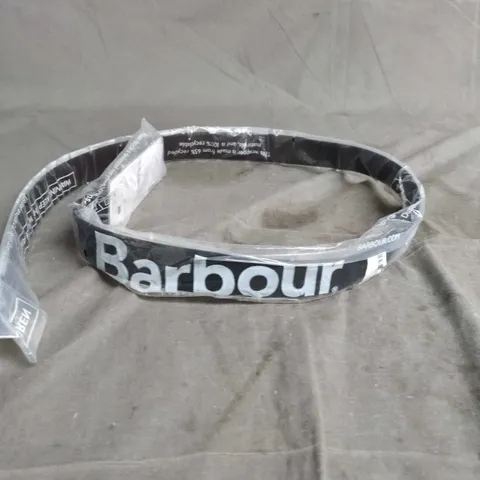 BARBOUR BELT – BLACK WITH WHITE BRANDING