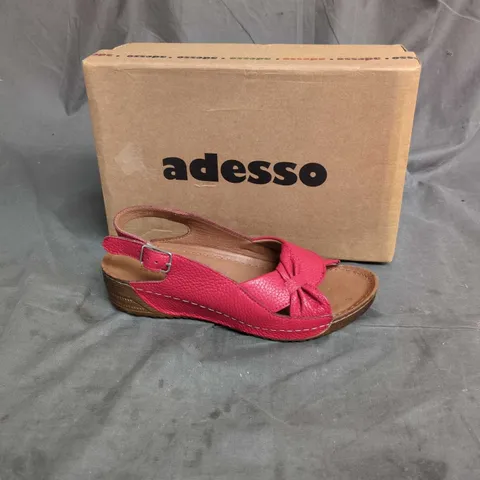 ADESSO WOMEN’S PINK LEATHER WEDGE SANDALS – UK 5 (EU 38)