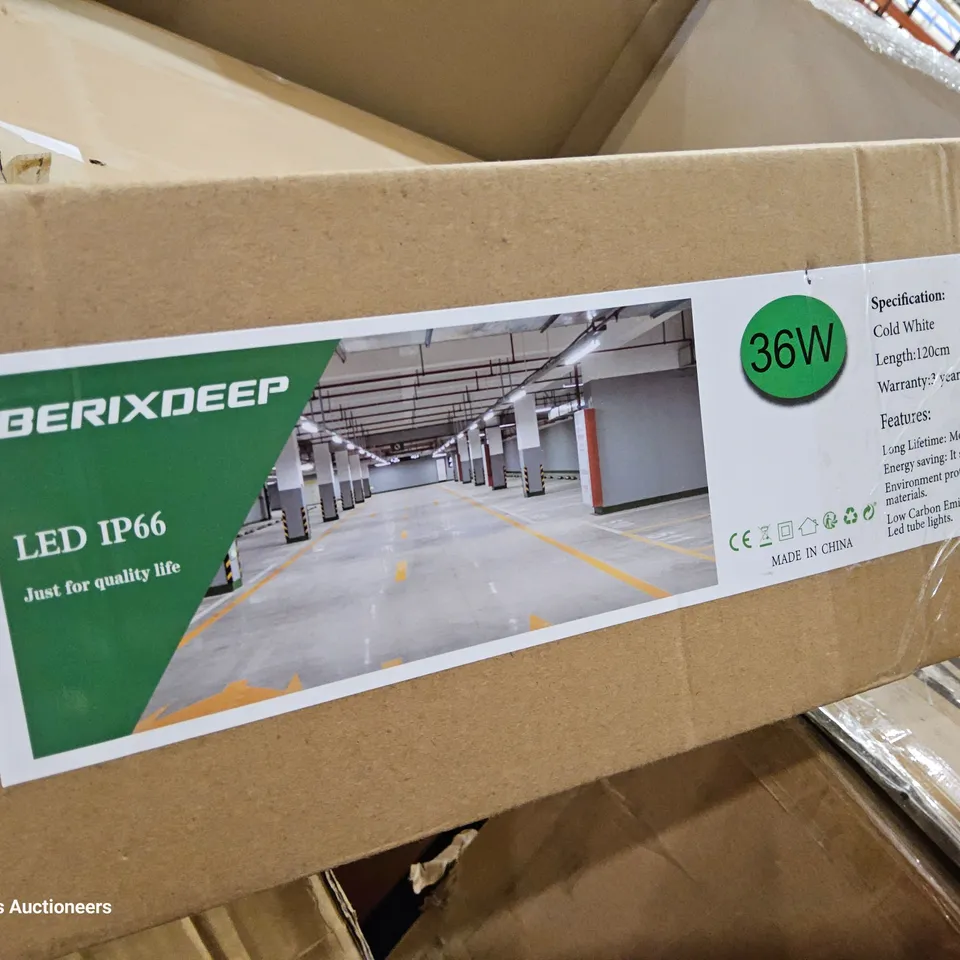 PALLET OF ASSORTED ITEMS TO INCLUDE, 36W LED LIGHT, BABY FITNESS BLANKET, CARPET PROTECTOR, CISTERN, LA SCOOTA SCOOTER, ROLLS WALLPAPER.