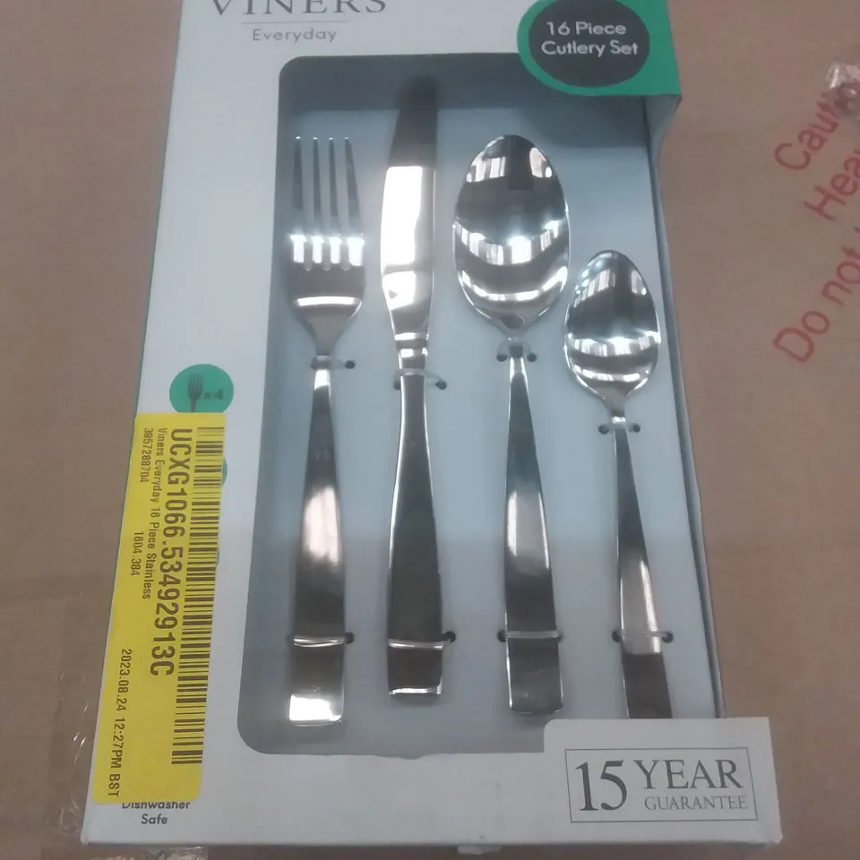 BOXED VINERS EVERYDAY 16 PIECE STAINLESS STEEL CUTLERY SET