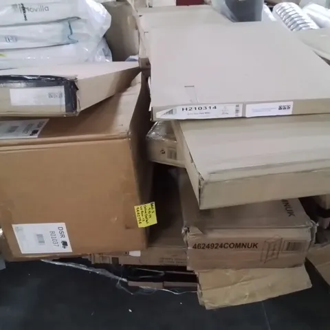 PALLET CONTAINING VARIOUS ASSORTED INCOMPLETE FURNITURE PARTS AND OTHER HOUSEHOLD ITEMS