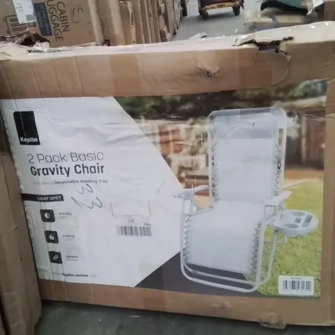 BOXED KEPLIN 2 PACK BASIC GRAVITY CHAIR SET -LIGHT GREY-