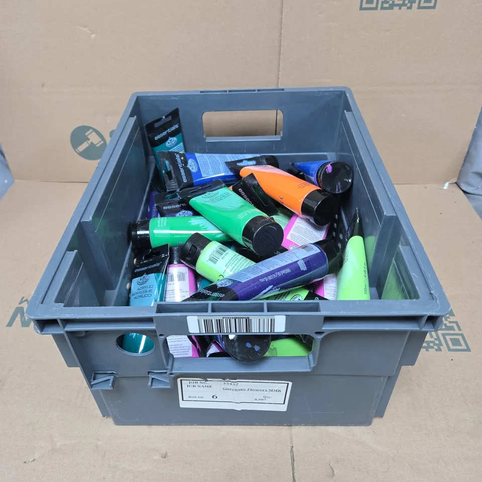 TOTE OF APPROXIMATELY 25 ASSORTED ROYAL AND LANGNICKEL ESSENTIALS ACRYLIC PAINTS 