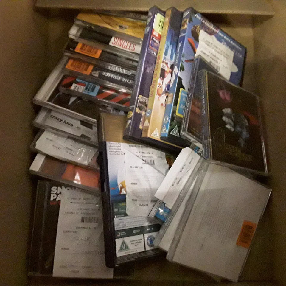 PALLET OF 2 BOXES CONTAINING ASSORTED CDS & DVDS