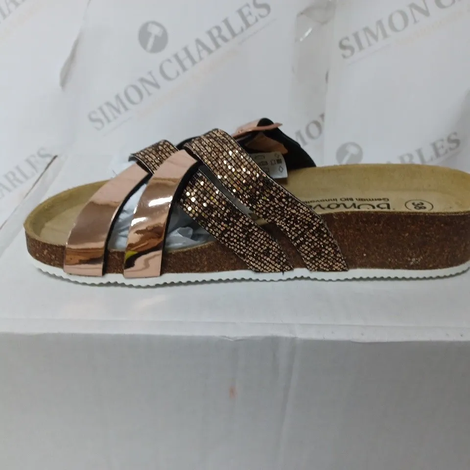 BONOVA ROSE GOLD SANDALS SIZE 5