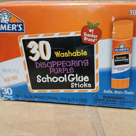 APPROXIMATELY NINETEEN 30-PACK WASHABLE SCHOOL GLUE STICKS – DISAPPEARING PURPLE
