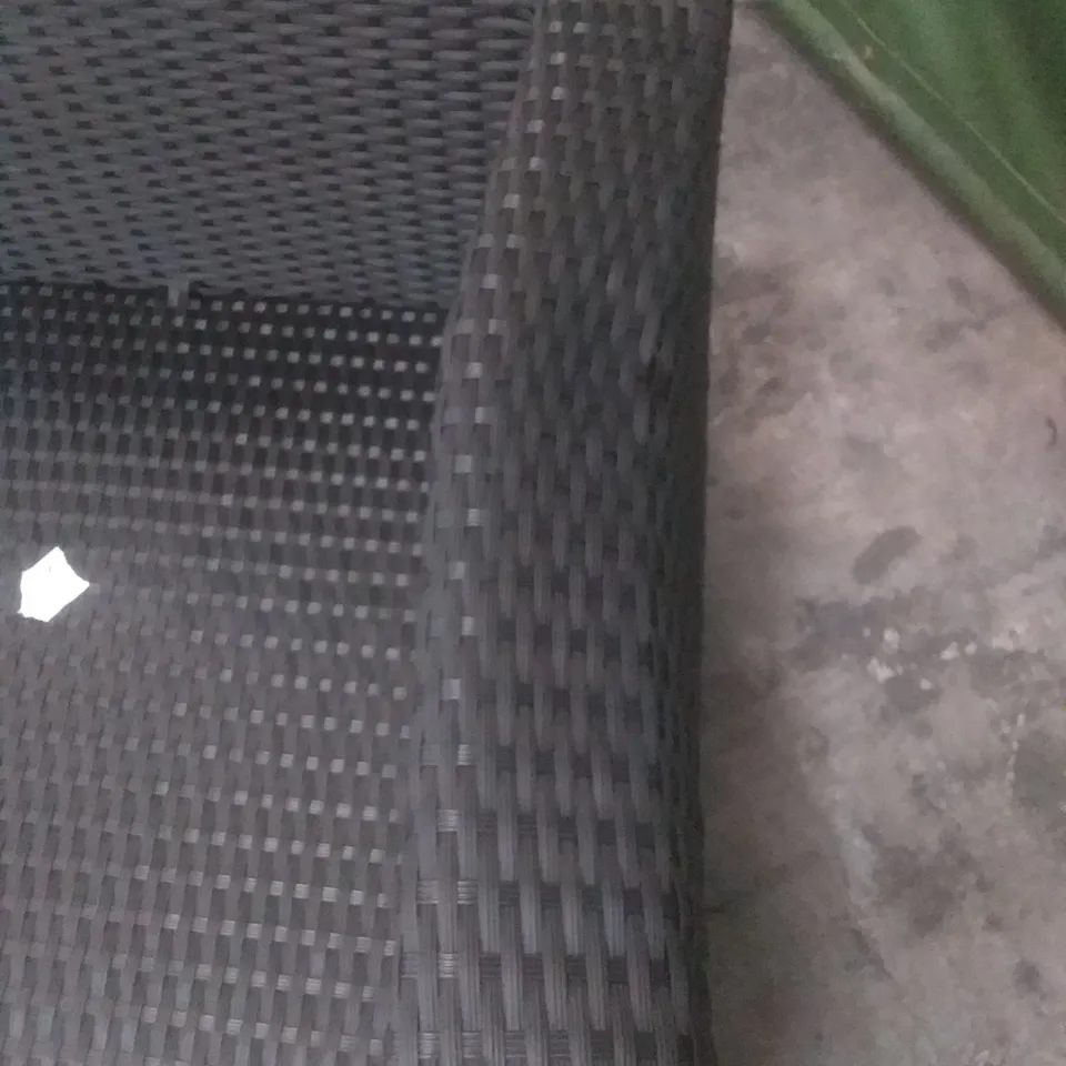 RATTAN EFFECT SOFA SECTION BLACK