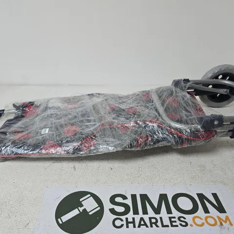 NAVY BLUE/ RED SHOPPING TROLLEY 