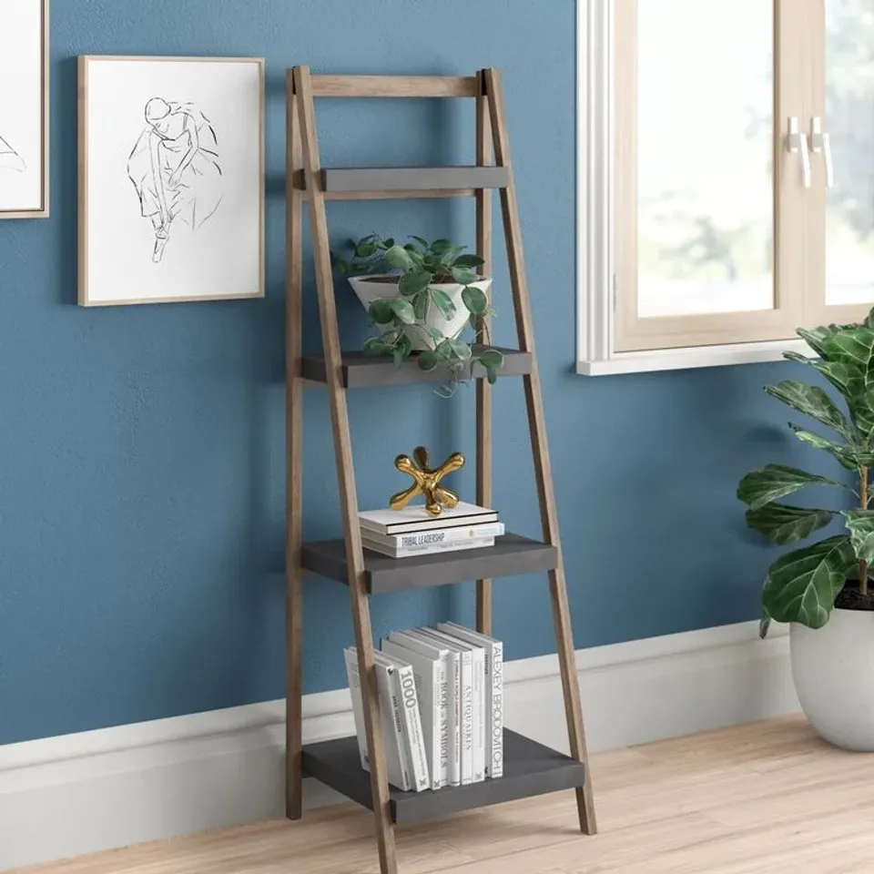 BOXED AURORA 136X43CM LADDER BOOKCASE SHELF UNIT