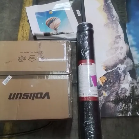 PALLET OF ASSORTED HOUSEHOLD GOODS AND PRODUCTS TO INCLUDE; PAINTINGS , EXERCISE MATS , ETC 