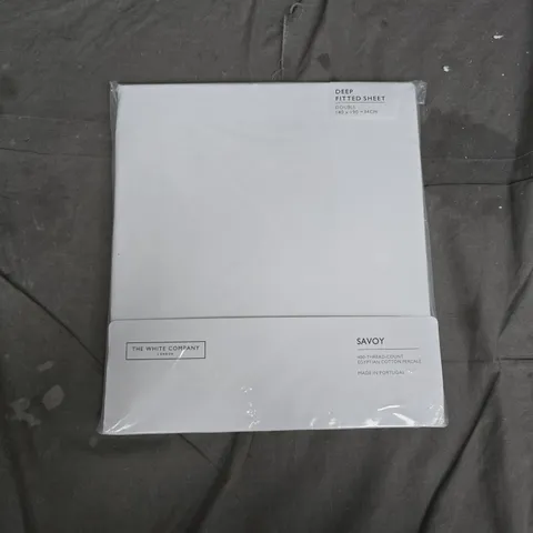 THE WHITE COMPANY SAVOY DEEP FITTED SHEET – DOUBLE, 400TC EGYPTIAN COTTON PERCALE, MADE IN PORTUGAL