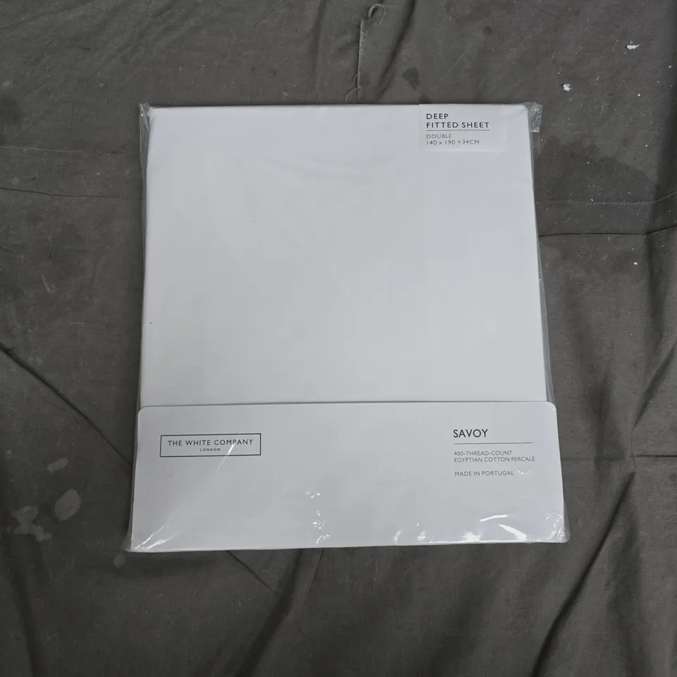 THE WHITE COMPANY SAVOY DEEP FITTED SHEET – DOUBLE, 400TC EGYPTIAN COTTON PERCALE, MADE IN PORTUGAL