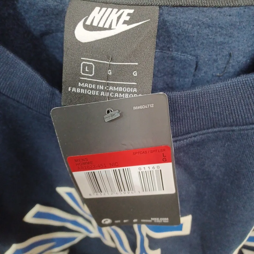 NIKE AIR NAVY LONG-SLEEVE SWEATSHIRT – MEN'S LARGE