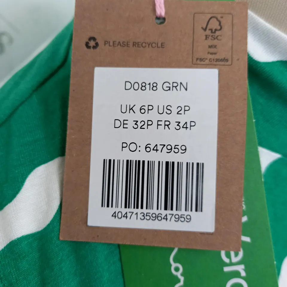 BODEN SLEEVELESS JERSEY MIDI DRESS IN GREEN - UK SIZE 6P