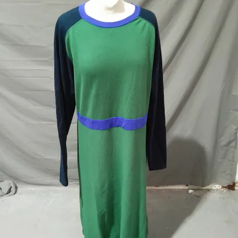 BODEN JUMPER DRESS BLUE/GREEN SIZE 20