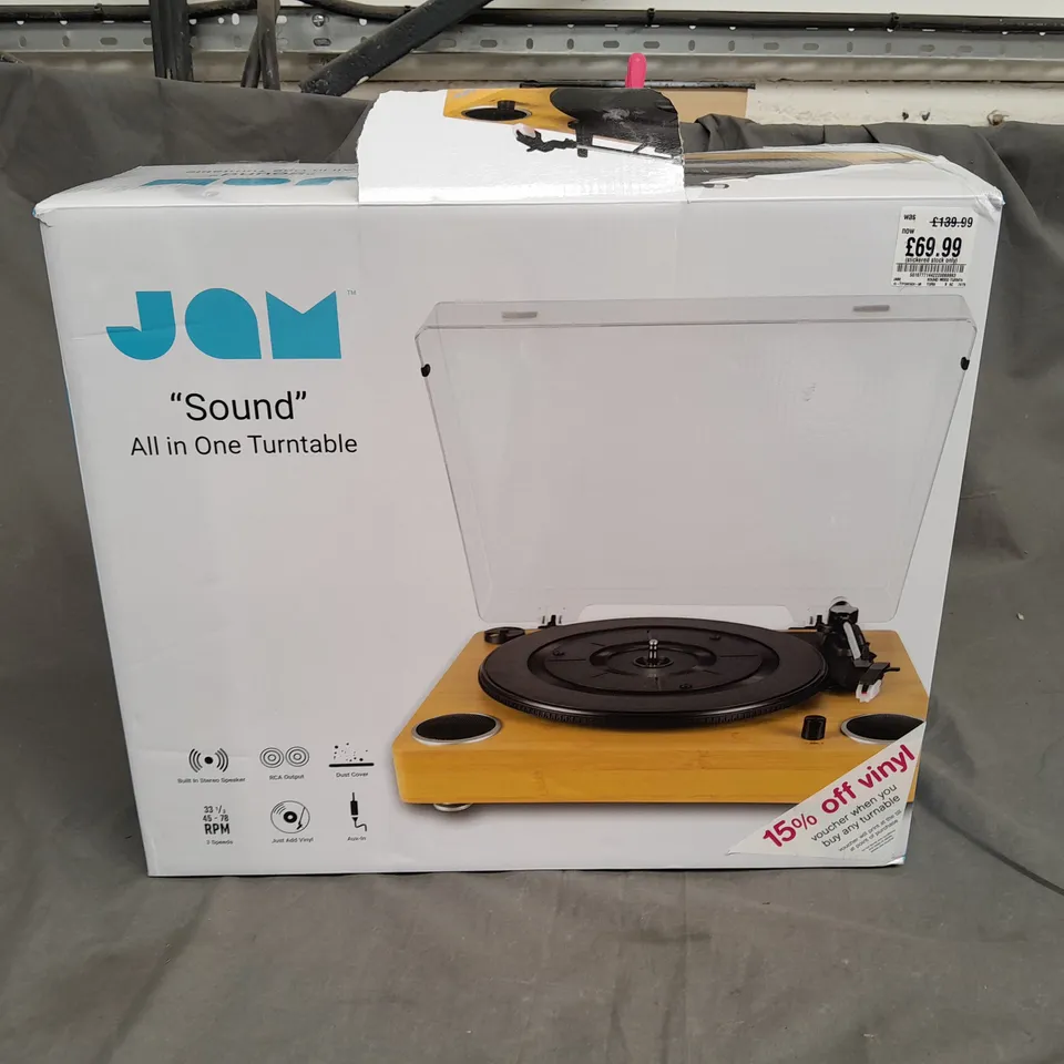 SET OF 2 BOXED JAM "SOUND" ALL IN ONE TURNTABLE