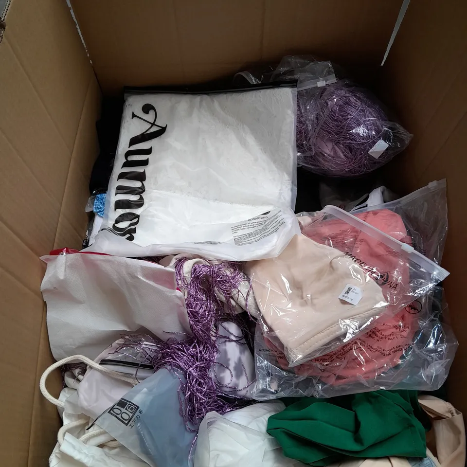 APPROXIMATELY 20 CLOTHING ITEMS TO INCLUDE BRAS, SKIRTS AND DRESSES. ASSORTED SIZES, STYLES AND COLOURS