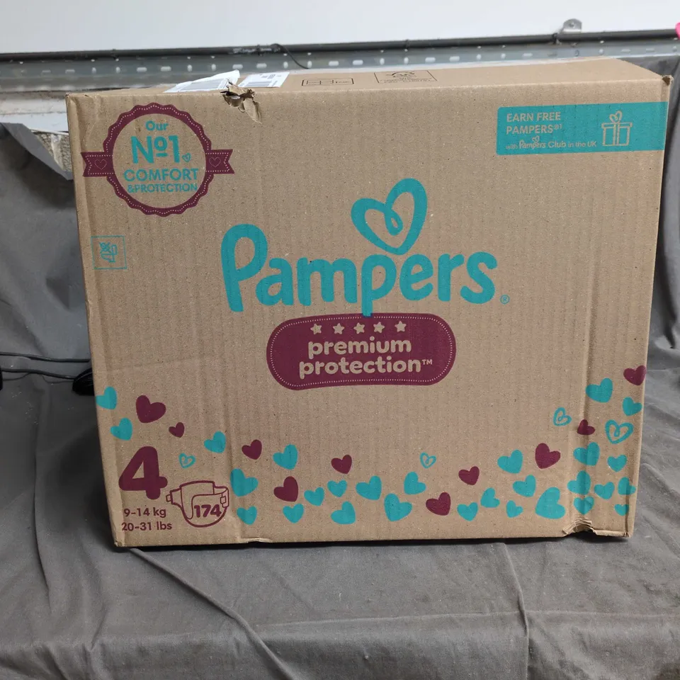 PAMPERS PREMIUM PROTECTION DIAPERS SIZE 4 (9-14 KG) – BOXED
