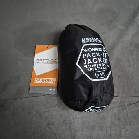 REGATTA WOMENS PACK-IT JACKET III IN BLACK - UK 14