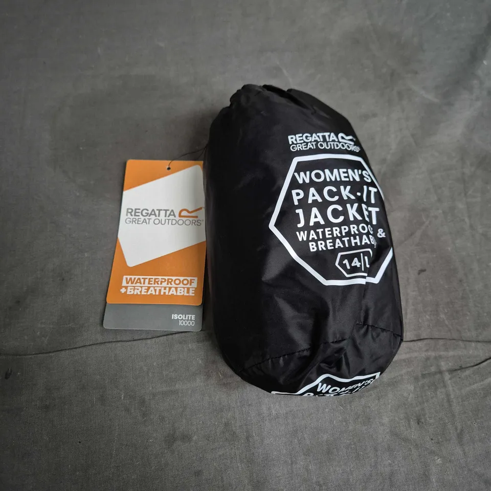 REGATTA WOMENS PACK-IT JACKET III IN BLACK - UK 14