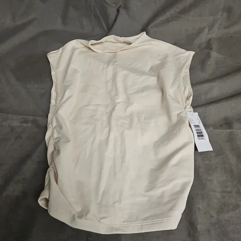 ABERCROMBIE & FITCH HIGH NECK SLEEVELESS TOP IN BEIGE SIZE XS