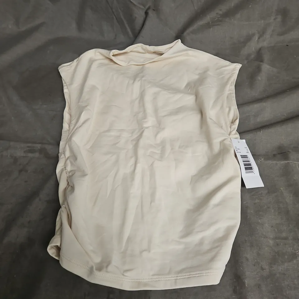 ABERCROMBIE & FITCH HIGH NECK SLEEVELESS TOP IN BEIGE SIZE XS