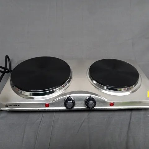DAEWOO DOUBLE HOT PLATE WITH DUAL THERMOSTATIC CONTROLS
