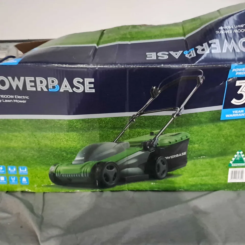 POWERBASE 37CM 1600W ELECTRIC ROTARY LAWN MOWER 
