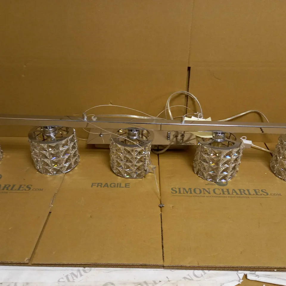 DESIGNER STYLE 5LT BAR CEILING LIGHT - CHROME EFFECT 