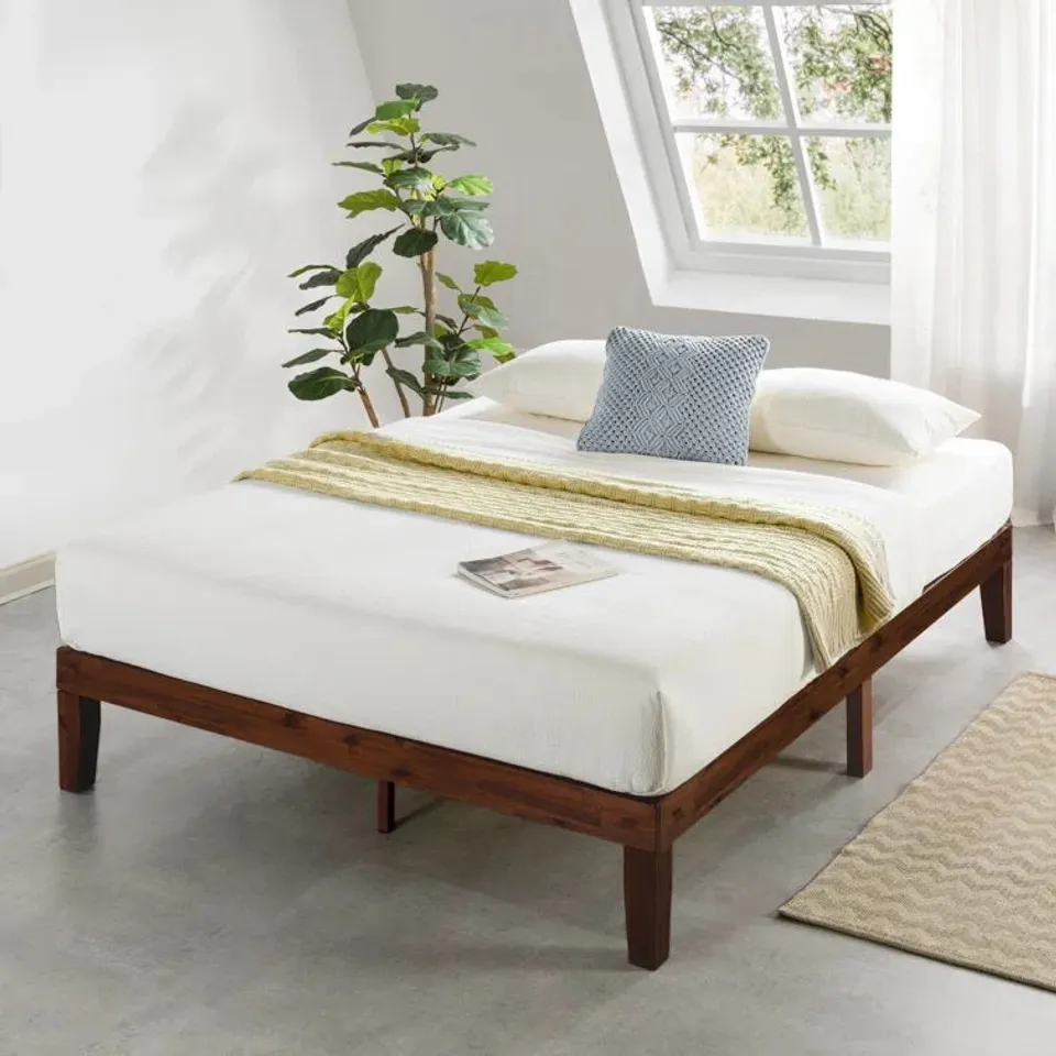BOXED HARLOW BED FRAME, ESPRESSO COLOUR // SIZE: KING (1 BOX)