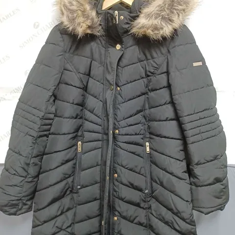 CENTIGRADE FAUX DOWN COAT WITH REMOVABLE HOOD SIZE S 