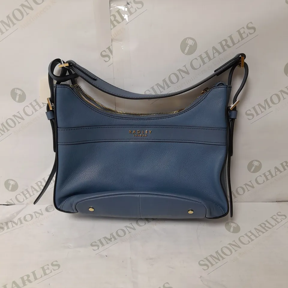 Radley LONDON HANDBAG IN BLUE WITH GOLD DETAILS