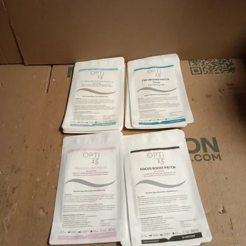 12 X ASSORTED OPTI 15 PATCHES TO INCLUDE FOCUS BOOST, REJUVENATION, PROSTATE ETC