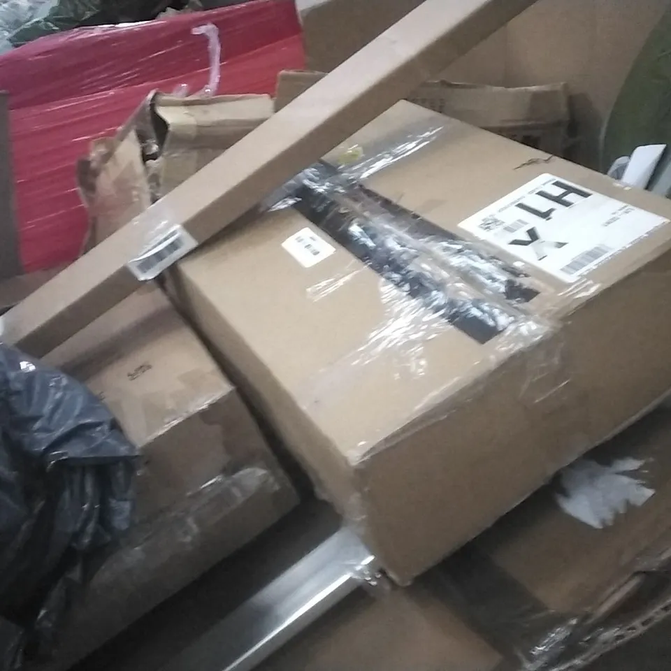 PALLET OF ASSORTED ITEMS INCLUDING KIDS ARTIST EASEL, BEGINNER METAL DETECTOR, OFFICE CHAIR BLACK, WIFI LED CEILING LIGHT, TOILET SEAT
