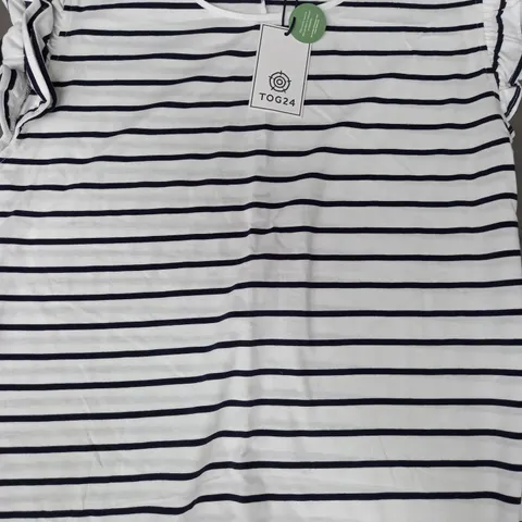 TOG24 STRIPED TOP IN WHITE/BLACK SIZE 18