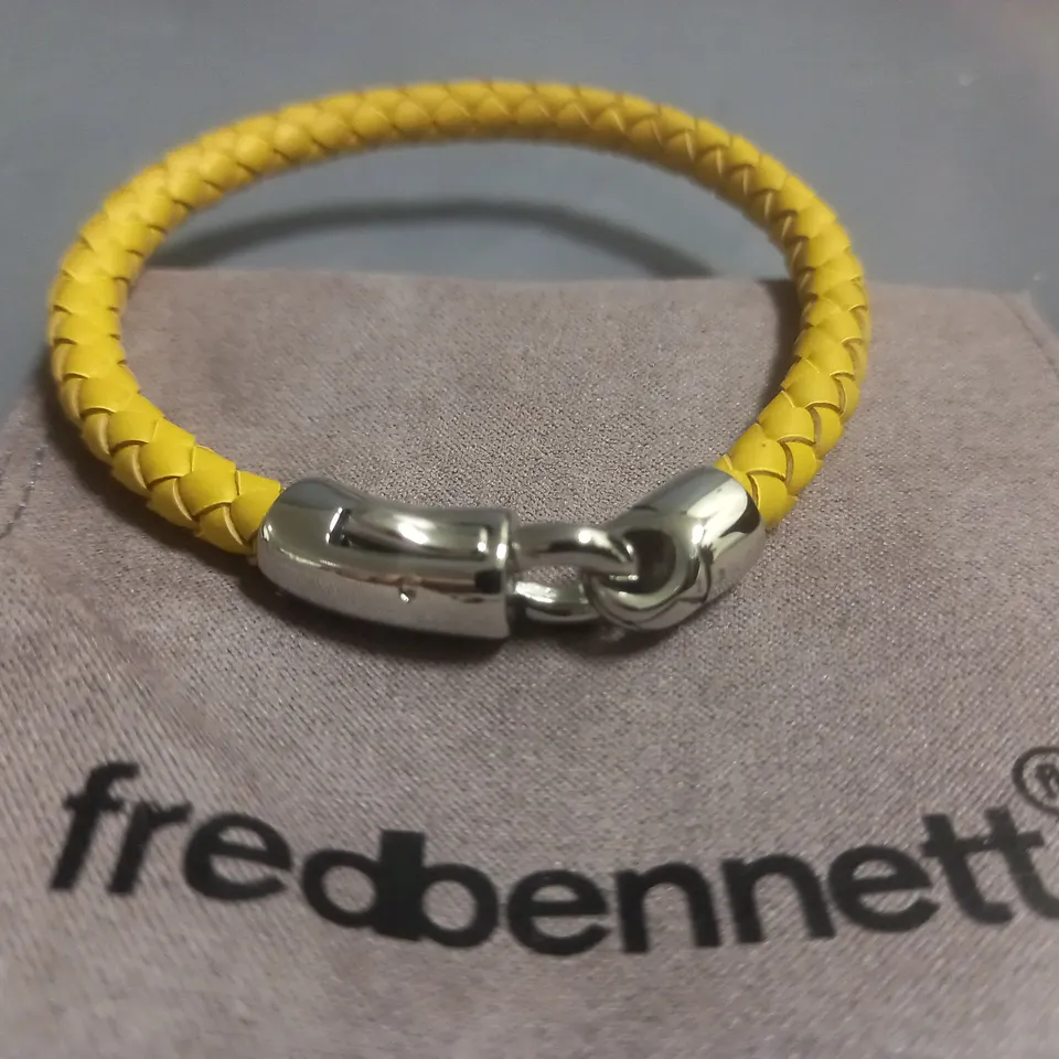 FRED BENNET STAINLESS STEEL ROPE BRACELET - YELLOW