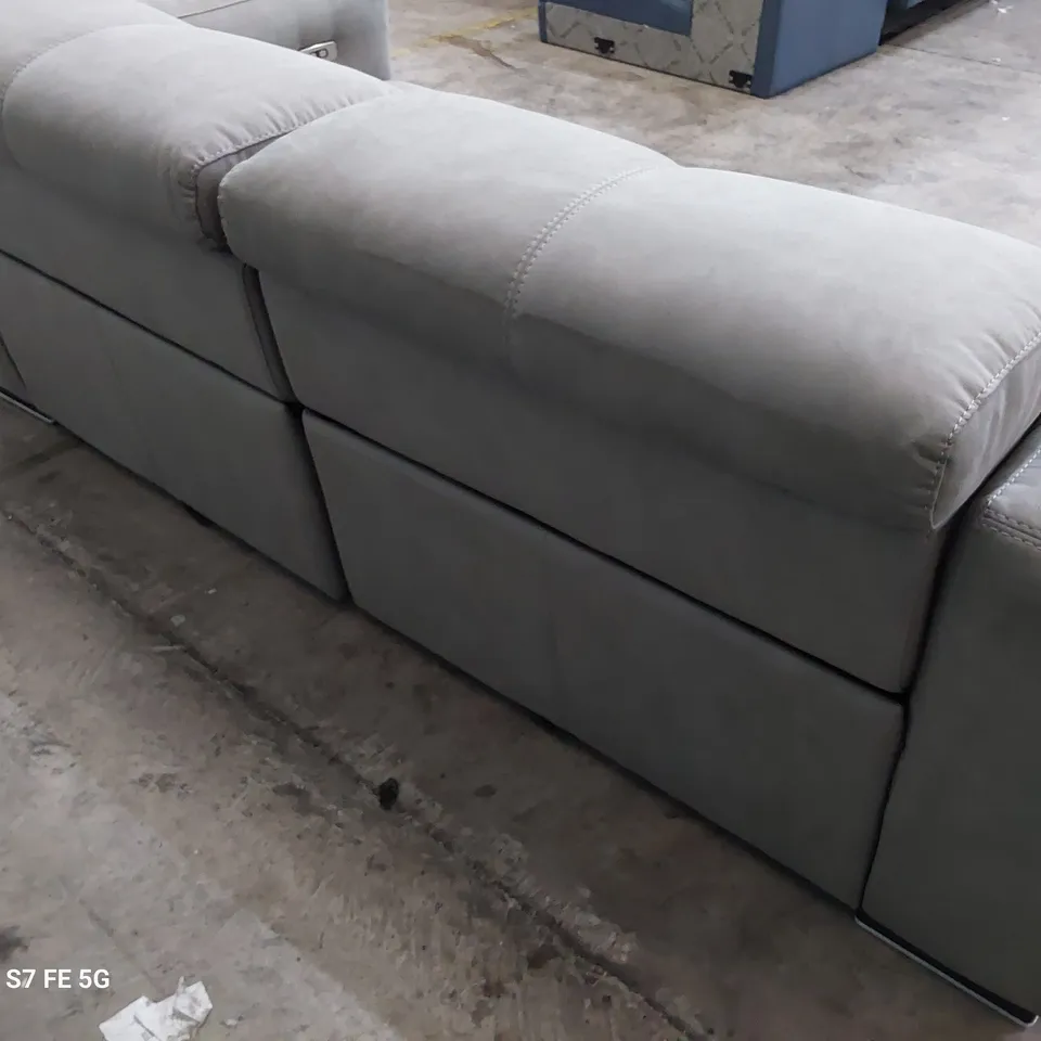 QUALITY ITALIAN DESIGNER SAUVANNE POWER RECLINING & POWER HEADRESTS TWO SEATER SOFA WENGE MICROFIBRE FABRIC