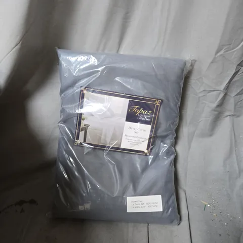 BOX OF APPROXIMATELY 12 X TOPAZ LUXE HOME DUVET COVER SET – SUPER KING (2 PILLOWCASES)
