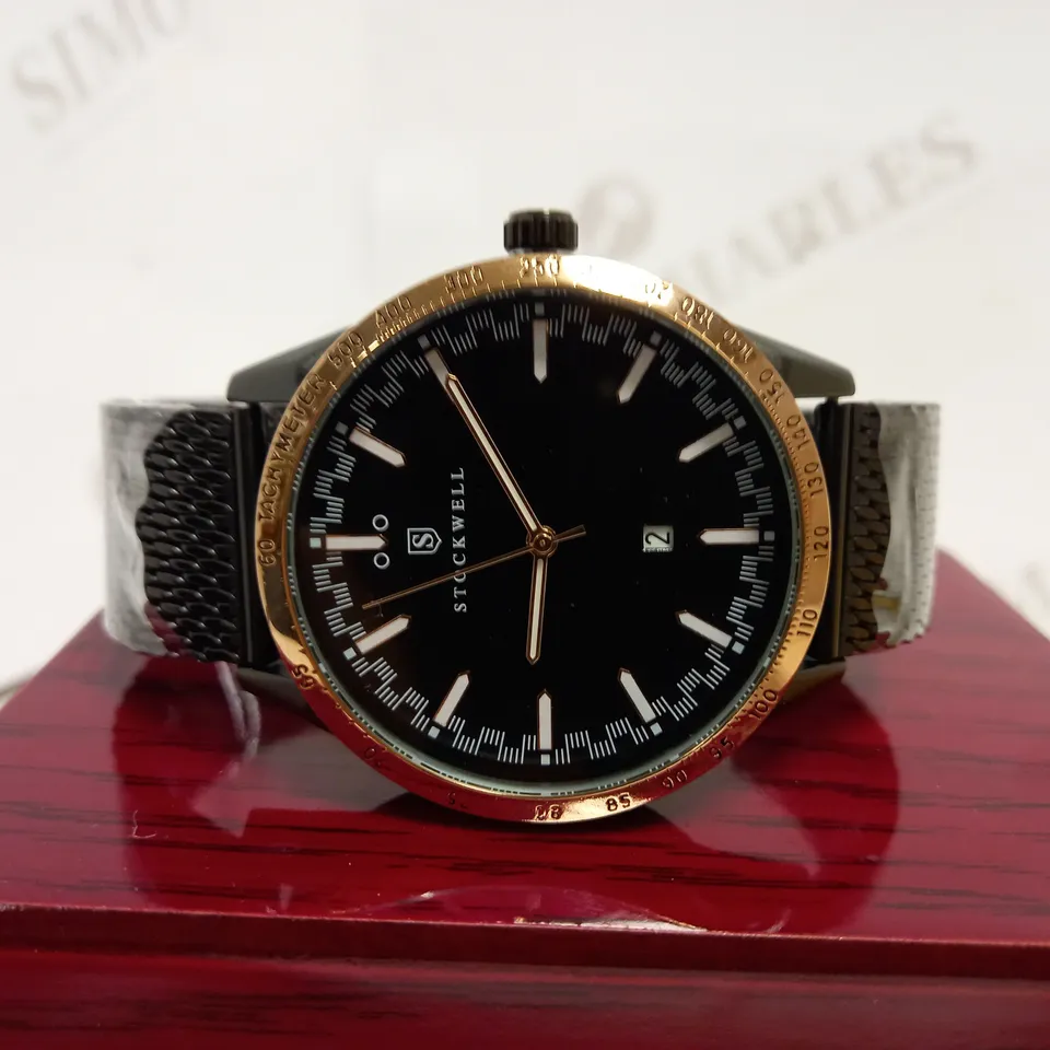 STOCKWELL DATE DIAL MESH STRAP WRISTWATCH RRP £650