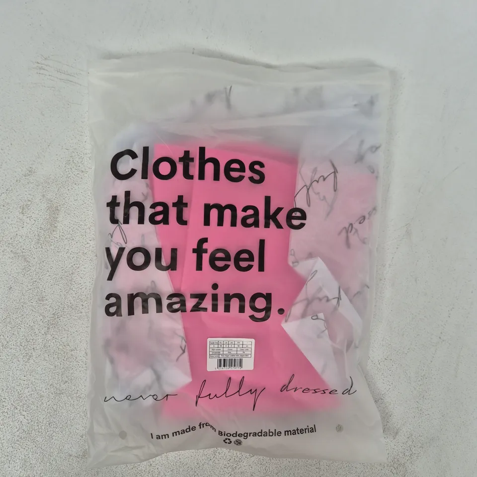 BAGGED NEVER FULLY DRESSED PINK VEGAN LEATHER MINI JASPRE SKIRT SIZE UK 8