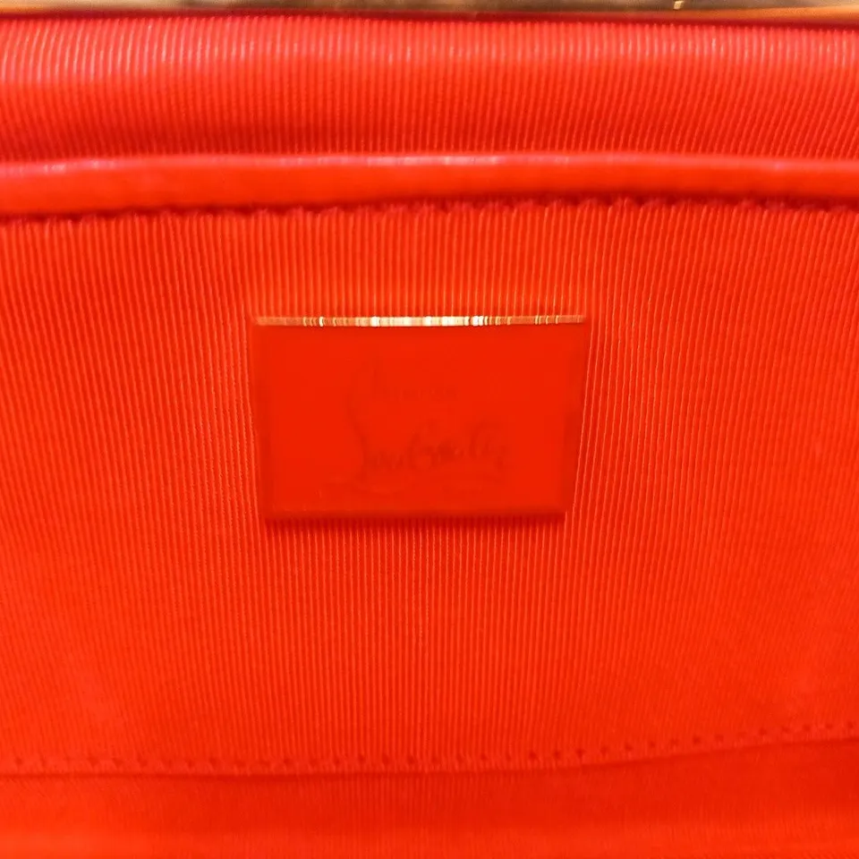 CHRISTIAN LOUBOUTIN RED AND GOLD CLUTCH BAG