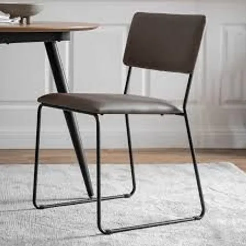 BOXED PAIR OF GALLERY INTERIORS CHALKWELL DINING CHAIRS - OATMEAL