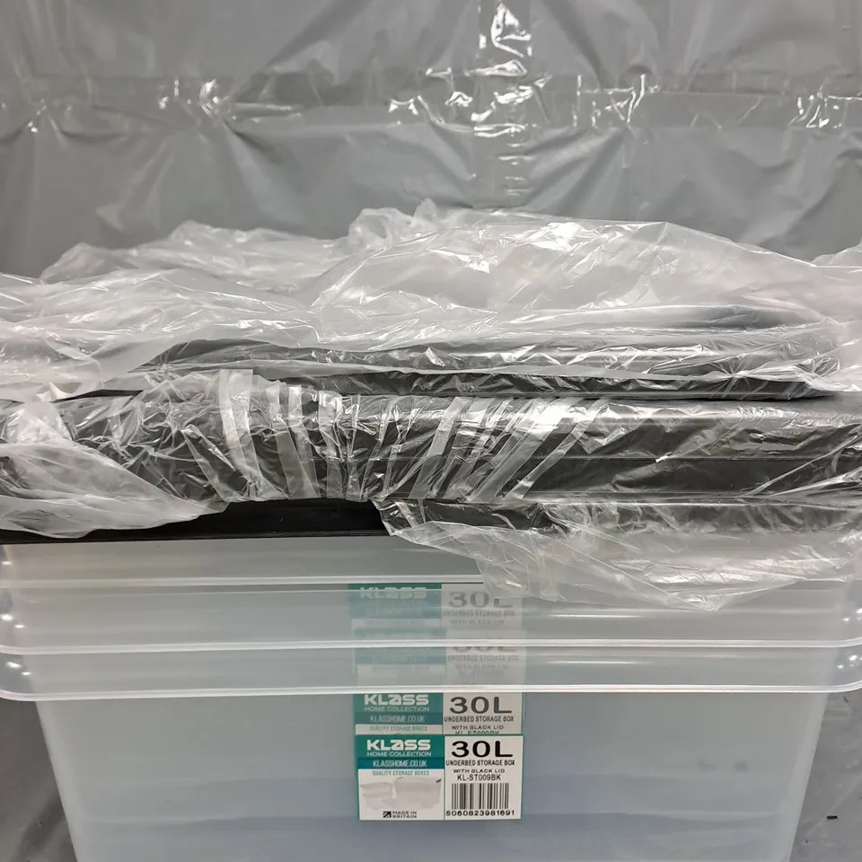 4 X KLASS HOME COLLECTION 30L PLASTIC STORAGE CONTAINERS 