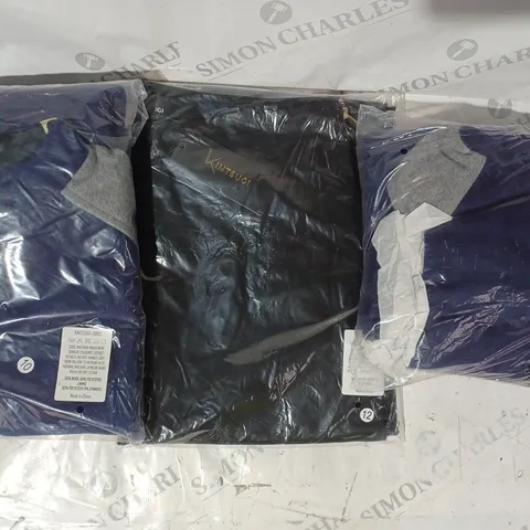 BOX OF APPROXIMATELY 10 ASSORTED CLOTHING ITEMS IN VARIOUS STYLES AND SIZES TO INCLUDE CAPES AND PETITE BLACK TROUSERS